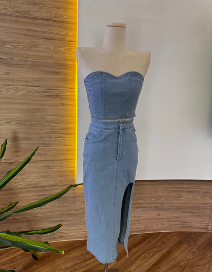 Adna Denim Tube Top