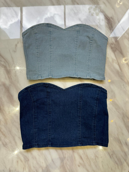 Adna Denim Tube Top