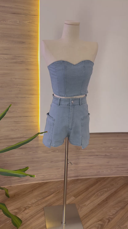 Adna Denim Tube Top